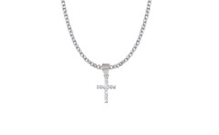 sterling silver cross necklace with cz stones necklace