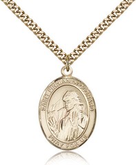 Saint Finnian Of Clonard Medal For Men – Gold Filled Necklace On 24 Chain – …