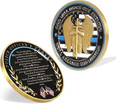 Glamtune US Saint Michael Police Prayer Challenge Coin State Trooper Gold