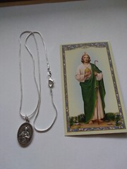 St Jude Medal Pendant 925 Sterling silver snake chain Necklace + Prayer card