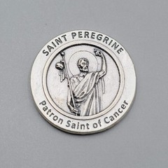 Saint Peregrine Patron Saint of Cancer Prayer Coin Token Medal Pocket Token Gift