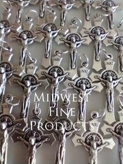 Catholic Lot 25 St Benedict Crucifixes Rosary Religious Medals Silver Plated