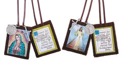 Divine Mercy Scapular Virgen De Guadalupe Brown Scapulars Catholic Necklace Set