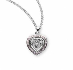 Sterling Silver Pink Cubic Zirconia 0.8″ Miraculous Medal Z1124PK18