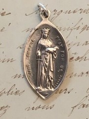 St Dymphna Medal – Sterling Silver Antique Replica
