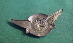 Vintage St Christopher protect Be My Guide wings visor plaque Silver-Tone Metal