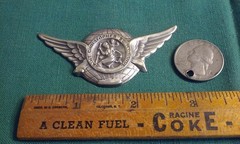 Vintage St Christopher protect Be My Guide wings visor plaque Silver-Tone Metal
