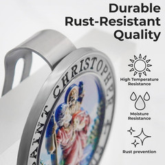 St Christopher Medal for Car, Saint Christopher Medal for Car Visor Clip, Colorf