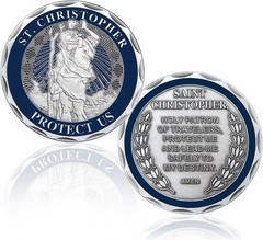 St Christopher Coin Religious Challenge Coin Saint Christopher Medal Bless Safet