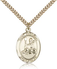 Saint Honorius Medal For Men – Gold Filled Necklace On 24 Chain – 30 Day Mon…