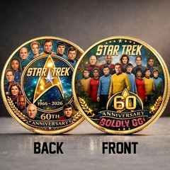 Star Trek 60th Anniversary Coin 1966-2026 Generations Gold Challenge Coin Boldly