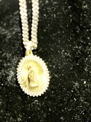 OUR LADY OF GUADALUPE W/ CUBIC ZIRCONIA, onSterling Silver 9,25