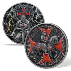 Red Cross Knights Templar Christian Challenge Coin – Inspirational Gifts For Men