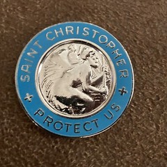 Saint Christopher Protect Us Prayer Token Keepsake Pocket Coin Religious AR442