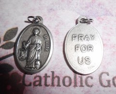 Saint St. Mark – Oxidized Italian silver tone 1 inch Medal