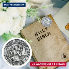 St Christopher Medal for Car – Visor Clips for Cars, Christian Car Accessory, Do