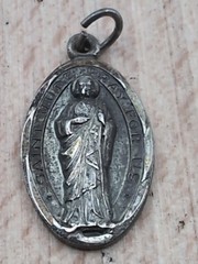 Sterling Silver St Jude Medal Medallion Pendant