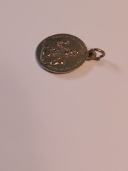 St. Dominic Queen of the Most Holy Rosary Medal Pendant Pray For Us Gold Tone
