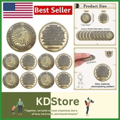 10 Pcs Christian Armor of God Coins Religious Prayer Gifts Vintage Style Round