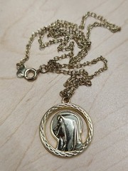 Gold Toned Virgin Mary Our Lady of Lourdes Medal