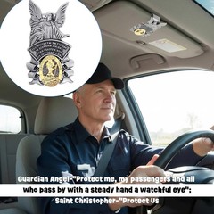 St Christopher Medal for Car, Visor Clips for Cars, Saint Christopher Medal, Gua