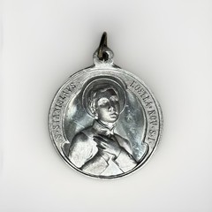 Reversible Metal Saint Stanislaus Kostka & Saint John Berchamans Silver Tone 1″
