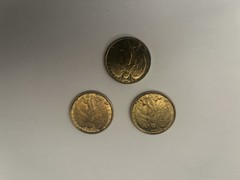Vintage Gold Toned Guardian Angel Medal Double Sided Religious Coin lot of 3