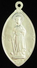 Vintage Saint Dymphna Medal Aluminum Patron Saint of Mental Illness Lightweight