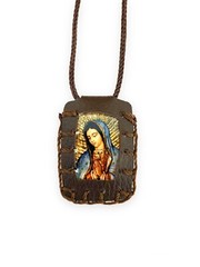 Our Lady of Guadalupe St Michael Brown Scapular Necklace Collar Escapulario New