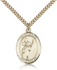 Saint Aidan Of Lindesfarne Medal For Men – Gold Filled Necklace On 24 Chain …
