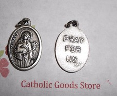 Saint St. Agnes – Pray for Us – Italian Silver tone OX 1 inch Medal