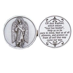 Archangel Raphael The Healer Pocket Token Italian Prayer Coin Devotional Medal