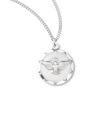 925 Sterling Silver Holy Spirit Pendant Medal Necklace With Chain & Box
