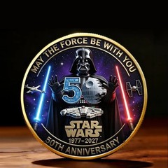 Star Wars 50th Anniversary Coin Darth Vader May The Force Be With You 1977-2027