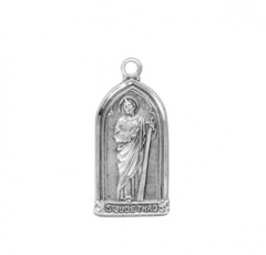 St. Jude Sterling Silver Arch 0.9″ Medal, Gift Box, 18″ Chain, US Made