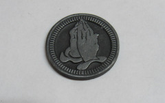 Purity Pocket Token Praying Hands, God Serenity Prayer, Solid Pewter 1″ Coin