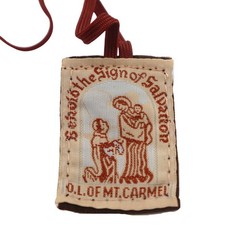 Set of 2 Brown Double-Sided Scapulars Our Lady of Mt. Carmel