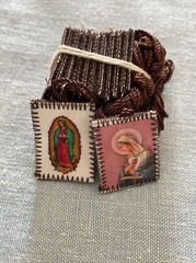 Virgin Mary Mystical Rose Brown Scapulars Necklace Escapularios