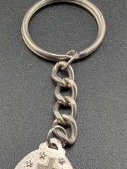 Vintage Miraculous Medal KeyChain Virgin Mary Catholic Silver Tone