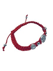 Saint St Benedict Red Medal Trinity Bracelet Pulsera Roja De San Benito