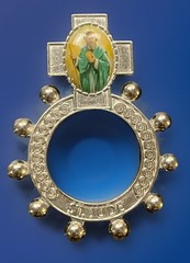 Catholic St Jude Silver Tone Finger Rosary Medal