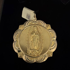 Gold Filled Christian Medal Pendant Virgin Mary & Jesus with Lamb – Christianity
