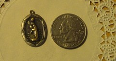 Vintage Religious antique sterling silver gold plate Medal -undefined metal #29