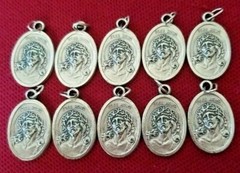 CATHOLIC Silver Plated Medals Lot of 10,KING JESUS & ST. GEORGE FROM ITALY