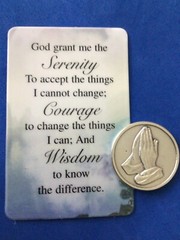 Serenity Prayer Pocket Token Prayer Card Hope AA Police Dieting etc…