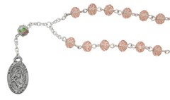 St. Therese Pink Chaplet Plus Two Free Prayer Cards Included