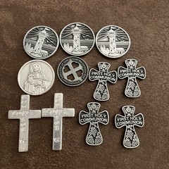 Lot Of 11 Prayer Token Crosses Keepsake Pocket Coin Religious AR442