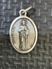 Vintage Religious Medal Pendant St Jude | PRAY FOR US | Italy