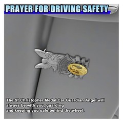 St Christopher Medal for Car Visor Clip, Guardian Angel Car Medal, Bless 1PC