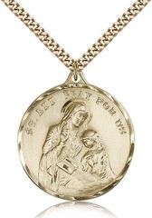 Saint Ann Medal For Men – Gold Filled Necklace On 24 Chain – 30 Day Money Ba…